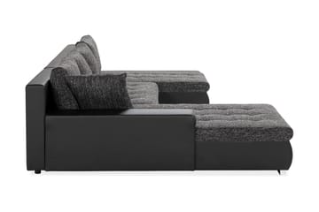 Cillo U-sovesofa Vendbar Kunstlær - Svart/Mørkegrå - Møbler - Sofaer - Skinnsofaer