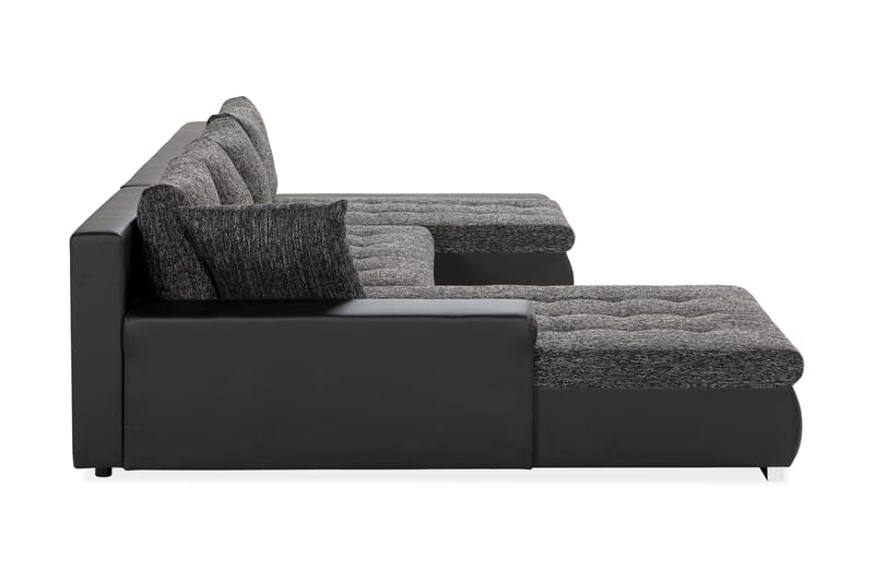 Cillo U-sovesofa Vendbar Kunstlær - Svart/Mørkegrå - Møbler - Sofaer - Skinnsofaer