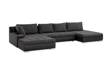 Cillo U-sovesofa Vendbar Kunstlær - Svart/Mørkegrå - Møbler - Sofaer - Skinnsofaer