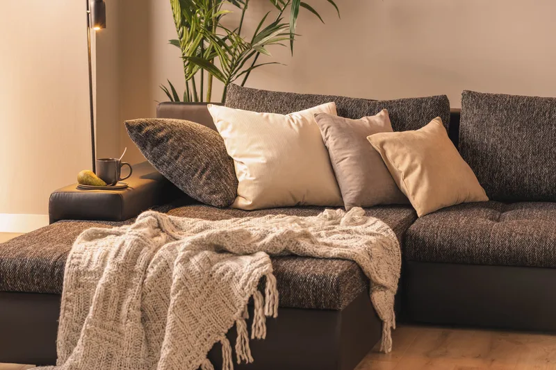 Cillo U-sovesofa Vendbar Kunstlær - Svart/Mørkegrå - Møbler - Sofaer - Skinnsofaer