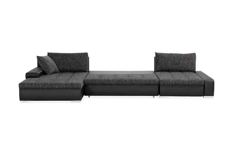 Cillo U-sovesofa Vendbar Kunstlær - Svart/Mørkegrå - Møbler - Sofaer - Skinnsofaer