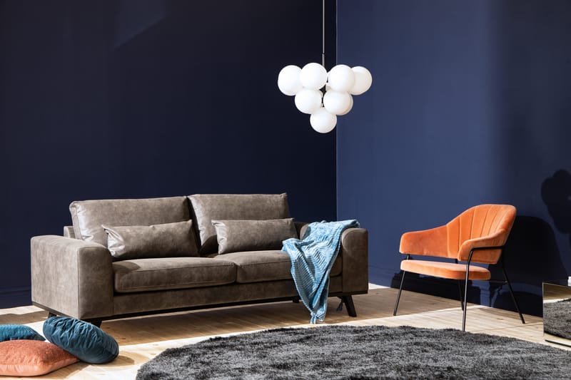 Copenhagen 2-seters Sofa i Kunstlær - Mørk grå - Møbler - Sofaer - Skinnsofaer