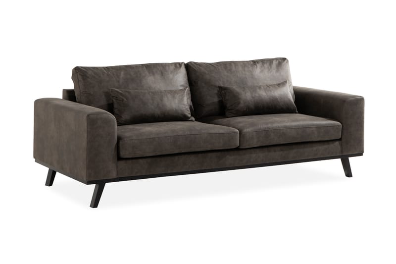 Copenhagen 3-seters Sofa i Kunstlær - Mørk grå - Møbler - Sofaer - Skinnsofaer