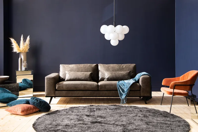 Copenhagen 3-seters Sofa i Kunstlær - Mørk grå - Møbler - Sofaer - Skinnsofaer