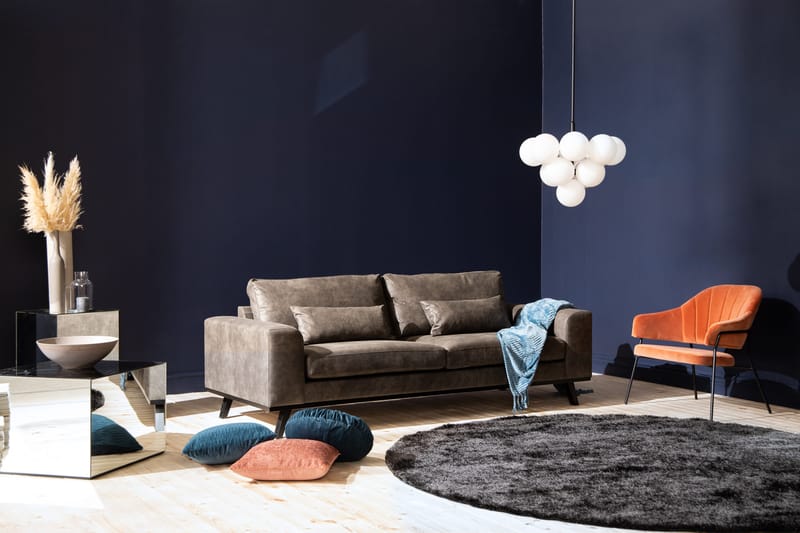 Copenhagen 3-seters Sofa i Kunstlær - Mørk grå - Møbler - Sofaer - Skinnsofaer