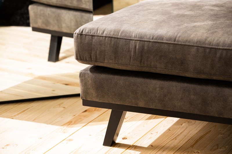 Copenhagen 4-seters Venstrevendt L-formet Divansofa i Kunstlær - Mørk grå - Møbler - Sofaer - Skinnsofaer