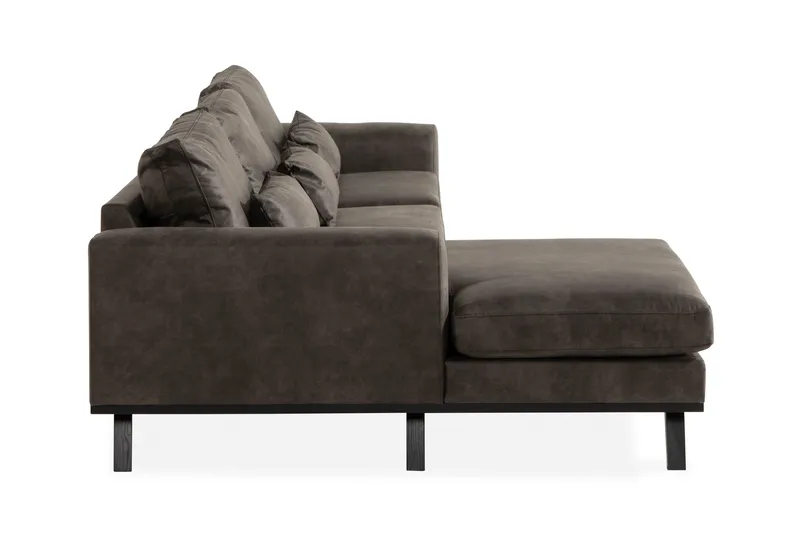 Copenhagen 4-seters Venstrevendt L-formet Divansofa i Kunstlær - Mørk grå - Møbler - Sofaer - Skinnsofaer