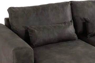 Copenhagen 5-seters Høyrevendt U-formet Sofa med Divan og Sjeselong i Kunstlær - Mørk grå - Møbler - Sofaer - Skinnsofaer