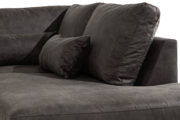 Copenhagen 5-seters Høyrevendt U-formet Sofa med Divan og Sjeselong i Kunstlær - Mørk grå - Møbler - Sofaer - Skinnsofaer