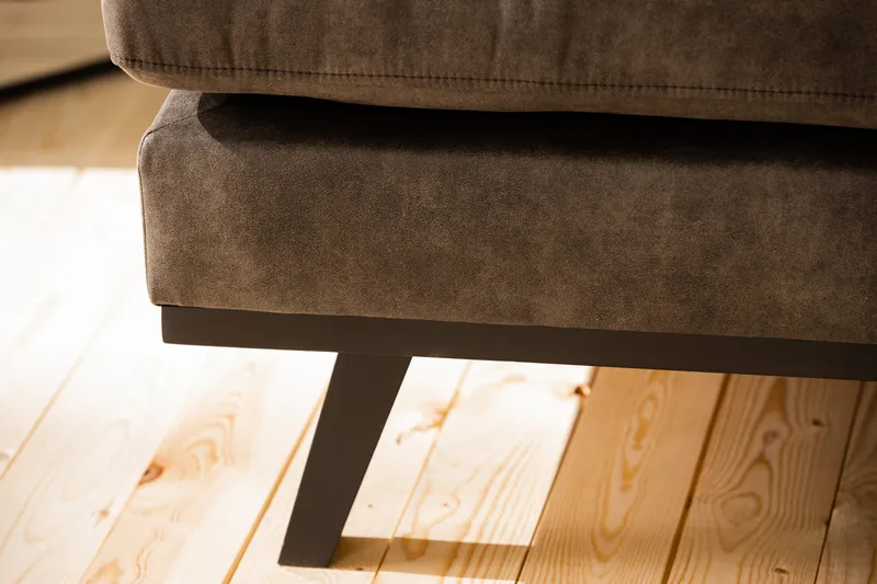 Copenhagen 5-seters Høyrevendt U-formet Sofa med Divan og Sjeselong i Kunstlær - Mørk grå - Møbler - Sofaer - Skinnsofaer