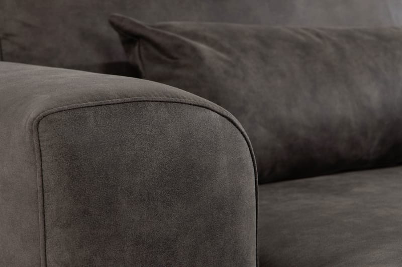 Copenhagen 5-seters Høyrevendt U-formet Sofa med Divan og Sjeselong i Kunstlær - Mørk grå - Møbler - Sofaer - Skinnsofaer