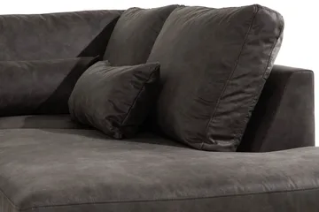 Copenhagen 5-seters Høyrevendt U-formet Sofa med Divan og Sjeselong i Kunstlær - Mørk grå - Møbler - Sofaer - Skinnsofaer