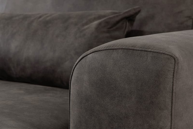 Copenhagen 5-seters Venstrevendt U-formet Sofa med Divan og Sjeselong i Kunstlær - Mørk grå - Møbler - Sofaer - Skinnsofaer