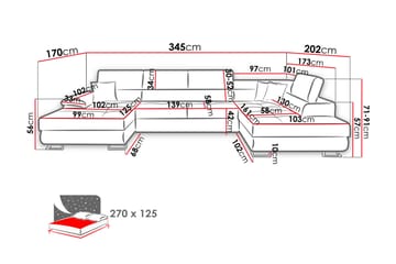 Cotere Hjørnesofa Høyre - Svart - Møbler - Sofaer - Skinnsofaer