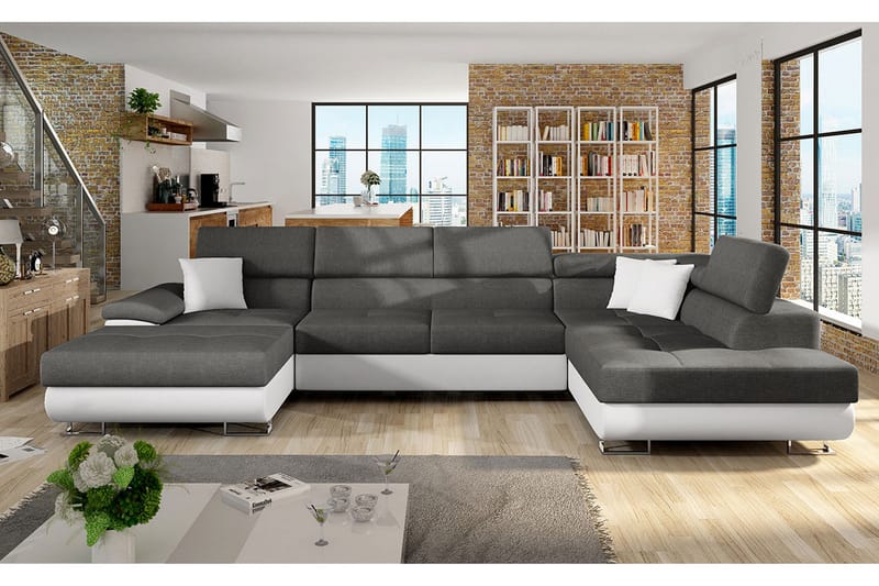 Cotere Hjørnesofa Høyre - Svart - Møbler - Sofaer - Skinnsofaer