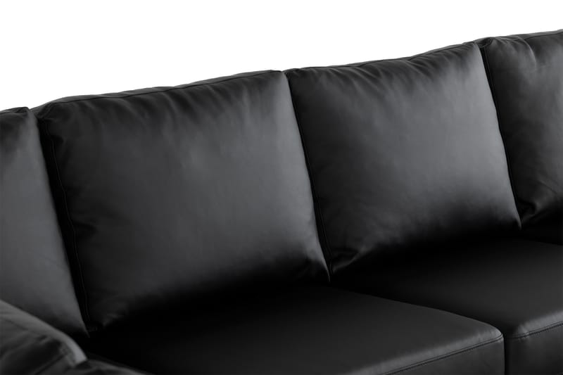 Crazy 7-seters Høyrevendt U-formet XX-Large Hjørnesofa med Divan i Kunstlær - Svart - Møbler - Sofaer - Skinnsofaer