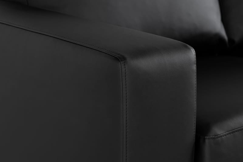 Crazy 7-seters Høyrevendt U-formet XX-Large Hjørnesofa med Divan i Kunstlær - Svart - Møbler - Sofaer - Skinnsofaer