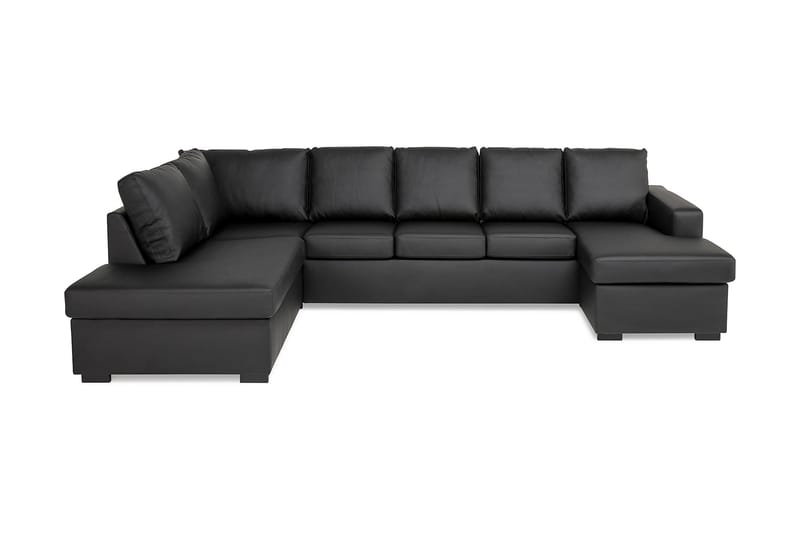 Crazy U-sofa XL Divan Høyre - Svart Kunstlær - U-sofa