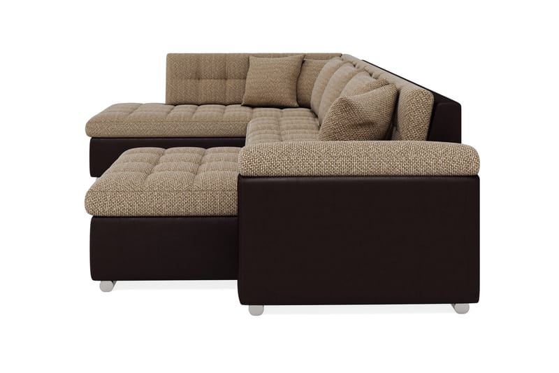 Dynir Hjørnesovesofa Divan med Oppbevaring Høyre - Beige/Brun - Møbler - Sofaer - Skinnsofaer