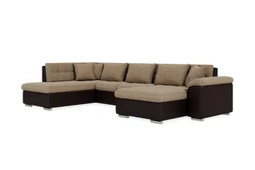 Dynir Hjørnesovesofa Divan med Oppbevaring Høyre - Beige/Brun - Møbler - Sofaer - Skinnsofaer