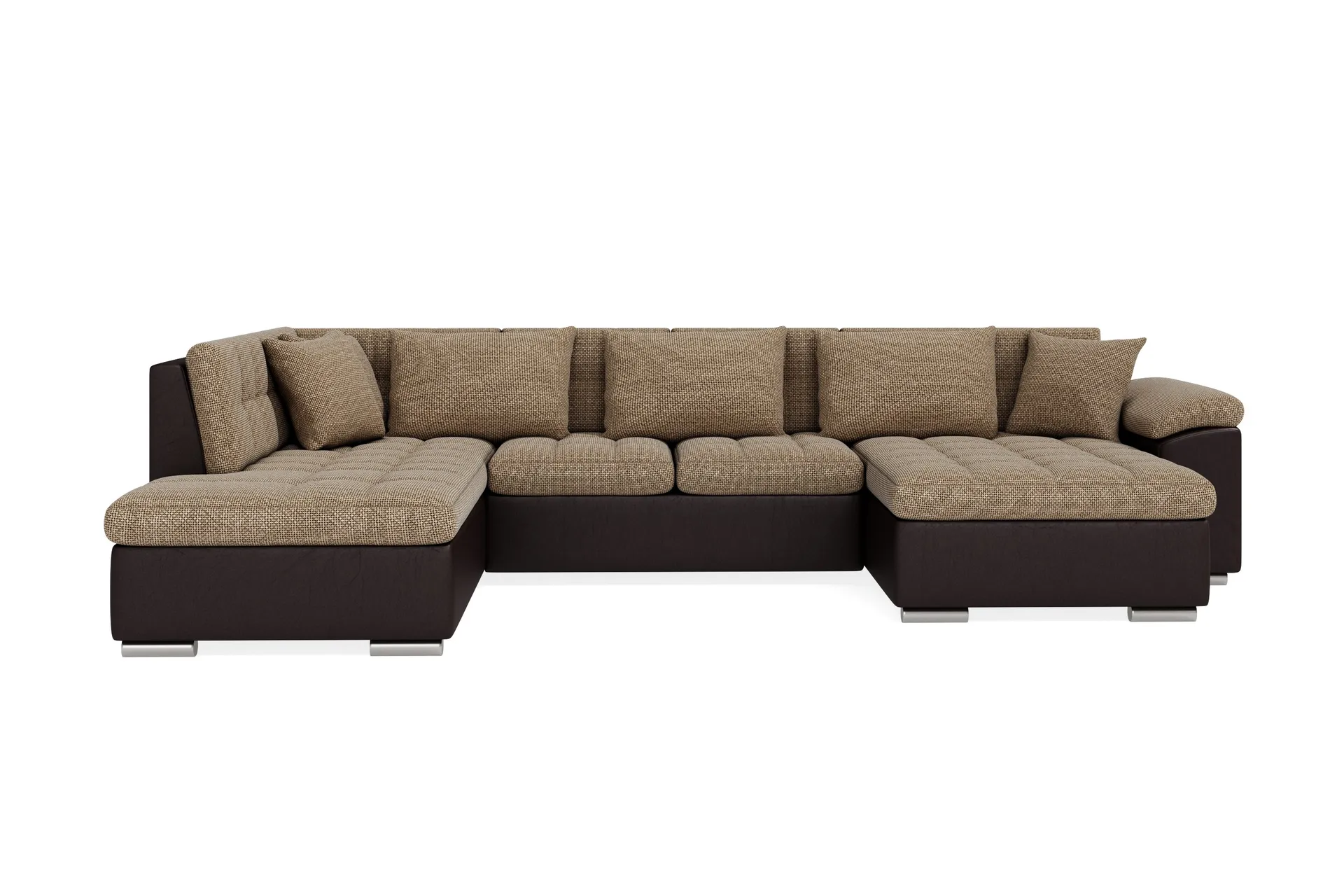 Dynir Hjørnesovesofa Divan med Oppbevaring Høyre - Beige/Brun