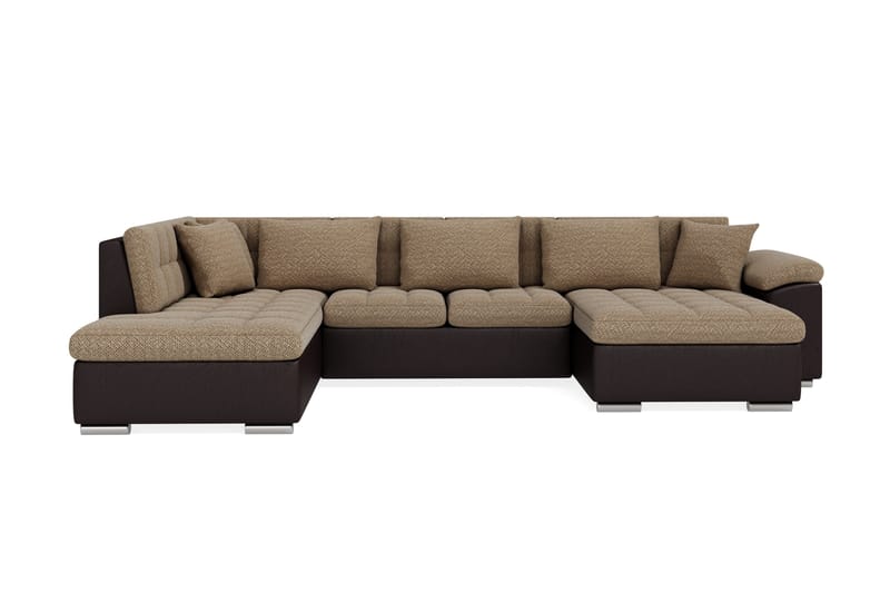 Dynir Hjørnesovesofa Divan med Oppbevaring Høyre, Beige/Brun