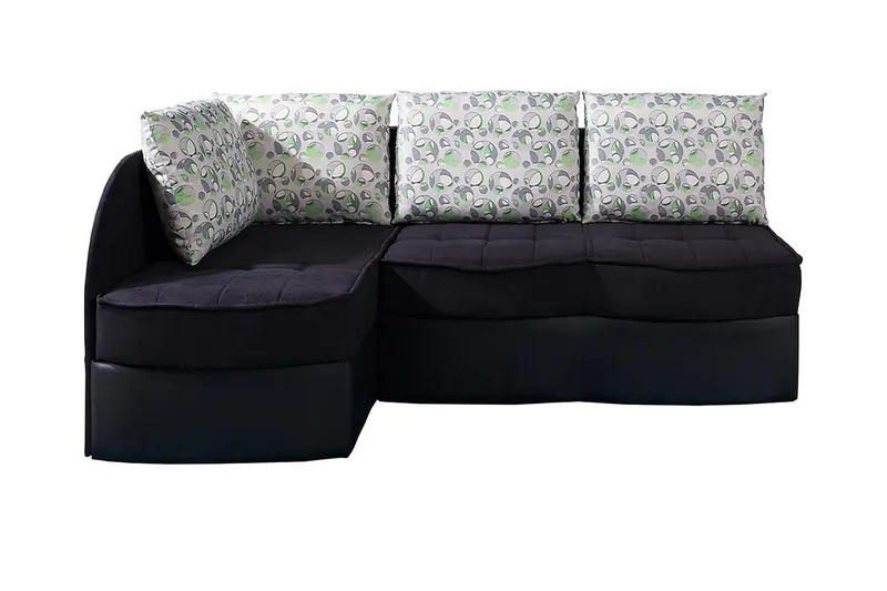 Frestelsens Hjørnesovesofa 203x143x79 cm - Svart - Møbler - Sofaer - Skinnsofaer