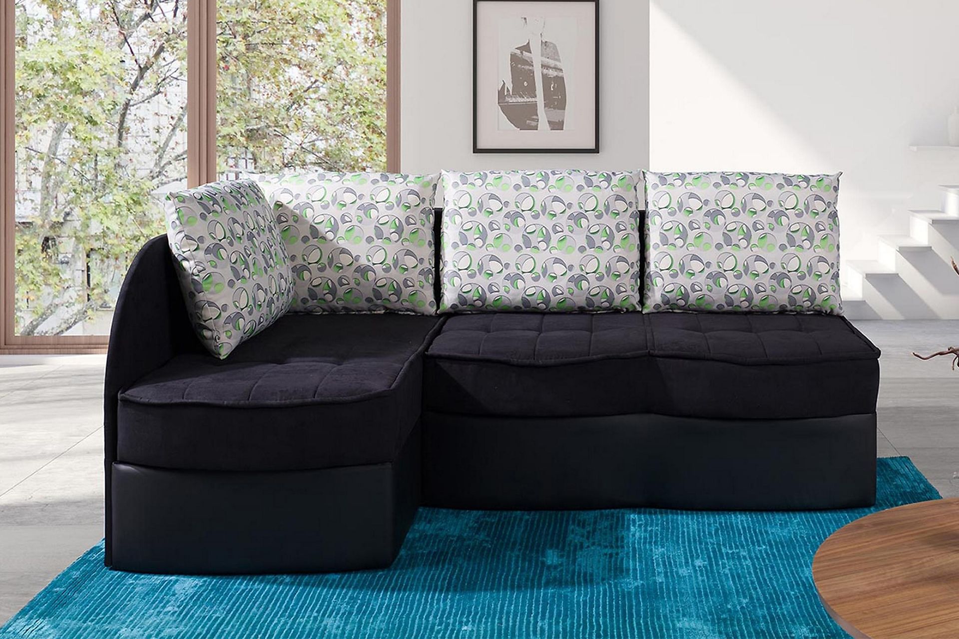 Frestelsens Hjørnesovesofa 203x143x79 cm - Møbler - Sofaer - Skinnsofaer