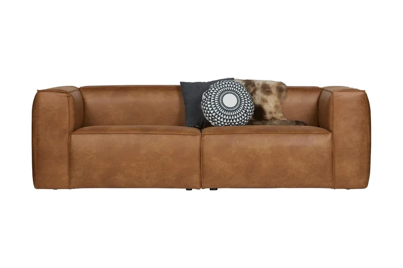 Harlow 3,5-seters Sofa - Cognac - Møbler - Sofaer - Skinnsofaer
