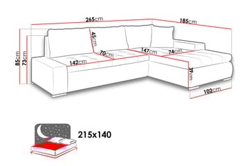 Irja Divansovesofa 4-seter Vendbar - Svart - Møbler - Sofaer - Skinnsofaer