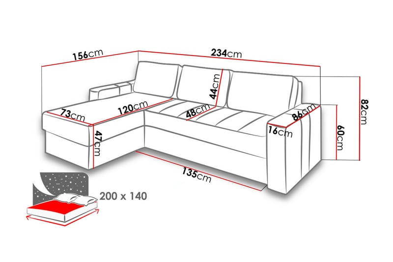 Keisha Divansovesofa - Møbler - Sofaer - Skinnsofaer