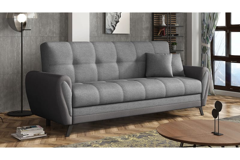 Laterse 3-seters Sofa - Grå - Sovesofaer - Skinnsofaer - 3 seters sovesofa