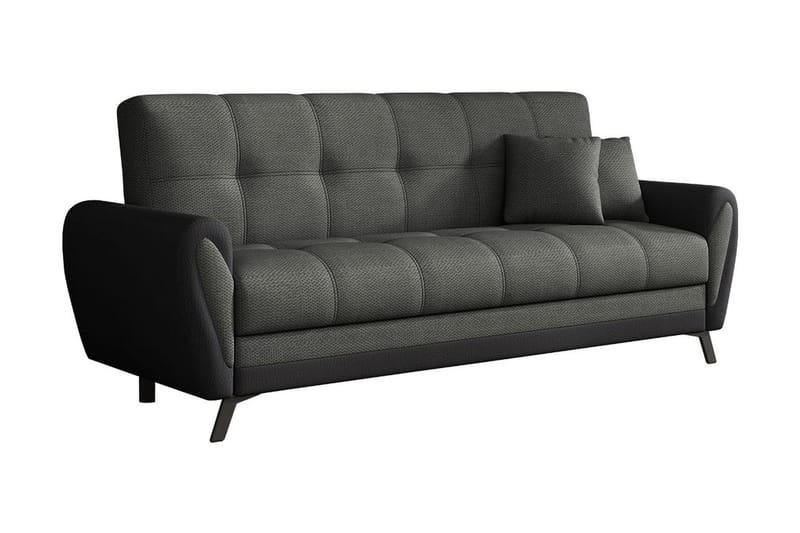 Laterse 3-seters Sofa - Grå/Svart - Sovesofaer - Skinnsofaer - 3 seters sovesofa