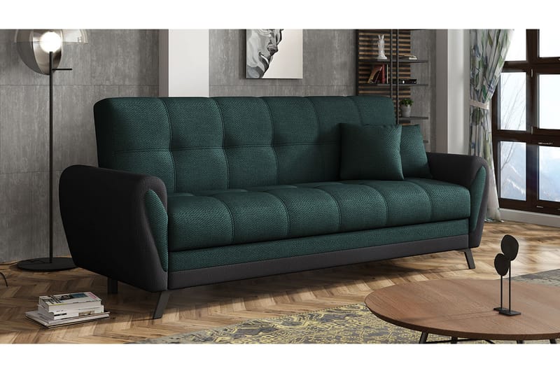 Laterse 3-seters Sofa - Grønn/Svart - Møbler - Sofaer - Skinnsofaer