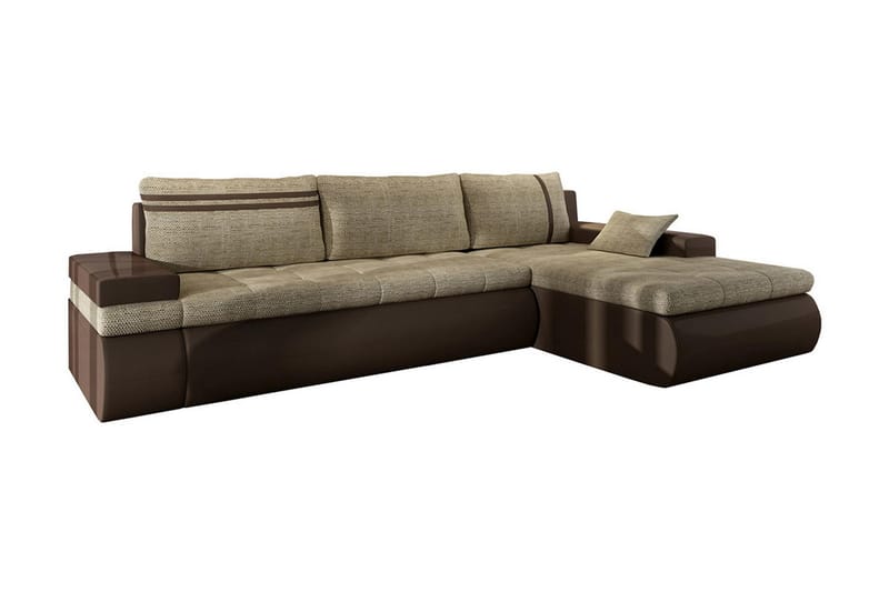 Lavona Divansovesofa Høyre - Beige/Grå - Sovesofaer - Sovesofa divan - Skinnsofaer