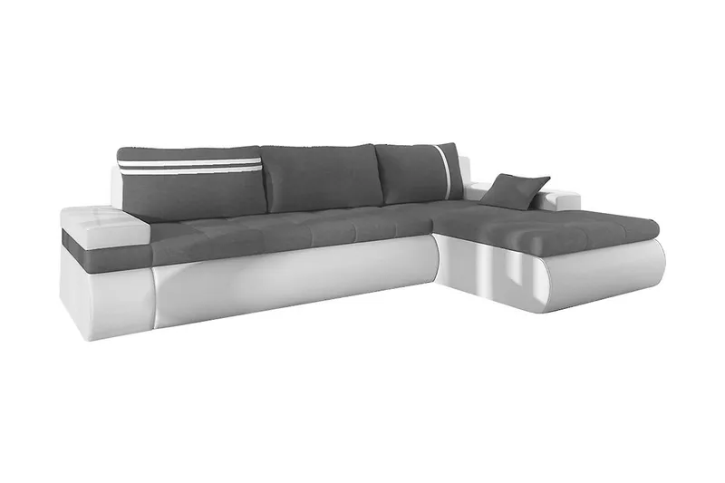 Lavona Divansovesofa Høyre, Grå/Hvit
