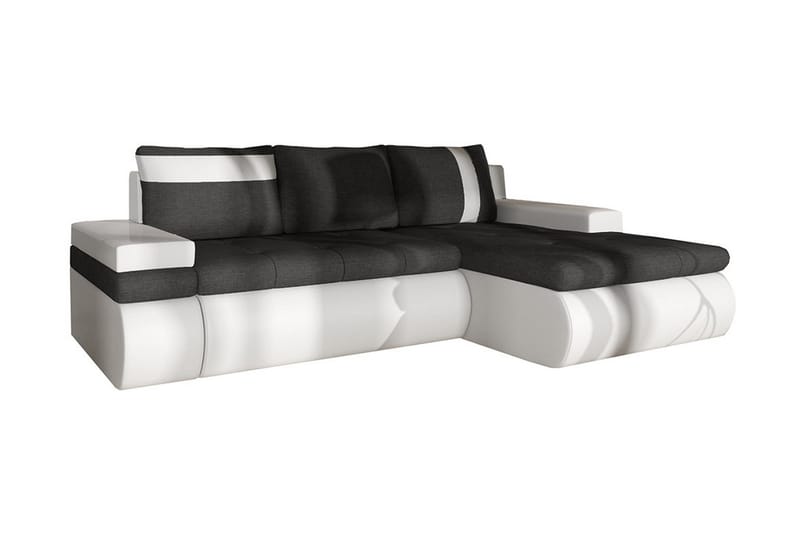 Lavona Divansovesofa Mini Høyre, Mørkegrå/Hvit