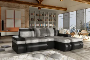 Lavona Divansovesofa Mini Høyre - Svart/Grå - Møbler - Sofaer - Sovesofaer - Sovesofa divan