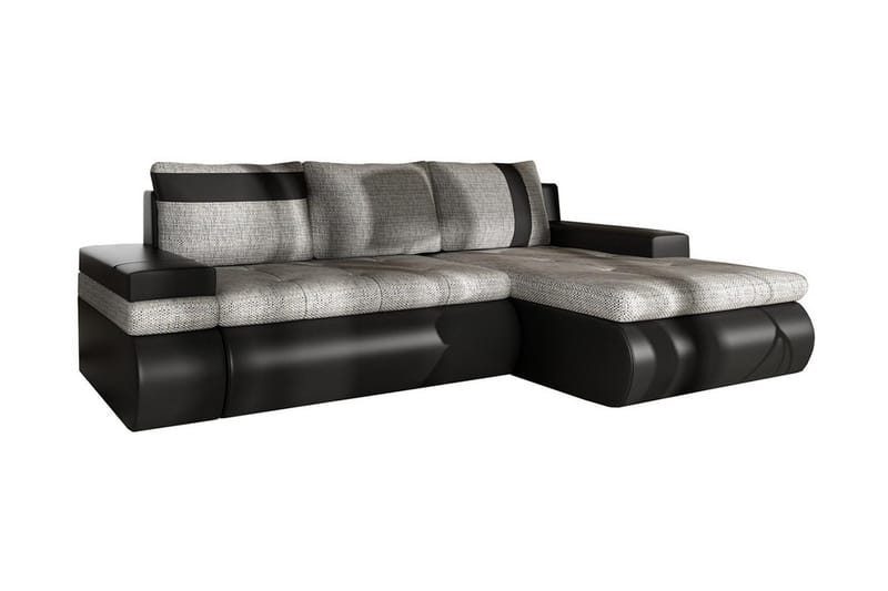 Lavona Divansovesofa Mini Høyre, Svart/Grå