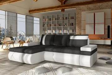Lavona Divansovesofa Mini Venstre - Mørkegrå/Hvit - Møbler - Sofaer - Sovesofaer - Sovesofa divan