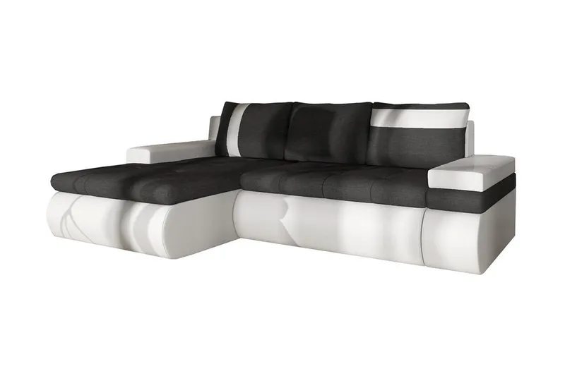 Lavona Divansovesofa Mini Venstre, Mørkegrå/Hvit