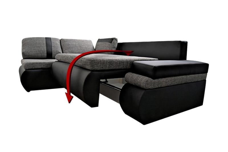 Lavona Divansovesofa Mini Venstre - Mørkegrå/Hvit - Møbler - Sofaer - Skinnsofaer