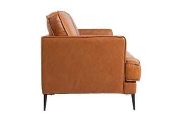 Leo Rektangulær Skinnsofa med Smale Ben 194 cm - Cognac - Møbler - Sofaer - Skinnsofaer