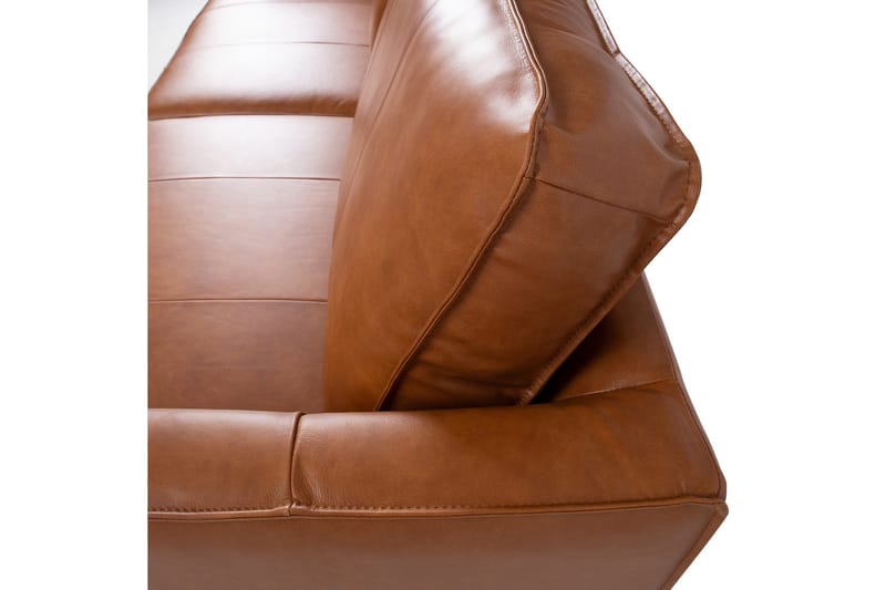 Leo Rektangulær Skinnsofa med Smale Ben 194 cm - Cognac - Møbler - Sofaer - Skinnsofaer