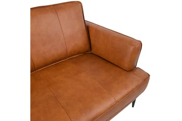 Leo Rektangulær Skinnsofa med Smale Ben 194 cm - Cognac - Møbler - Sofaer - Skinnsofaer