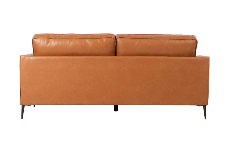 Leo Rektangulær Skinnsofa med Smale Ben 194 cm - Cognac - Møbler - Sofaer - Skinnsofaer
