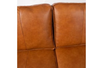 Leo Rektangulær Skinnsofa med Smale Ben 194 cm - Cognac - Møbler - Sofaer - Skinnsofaer