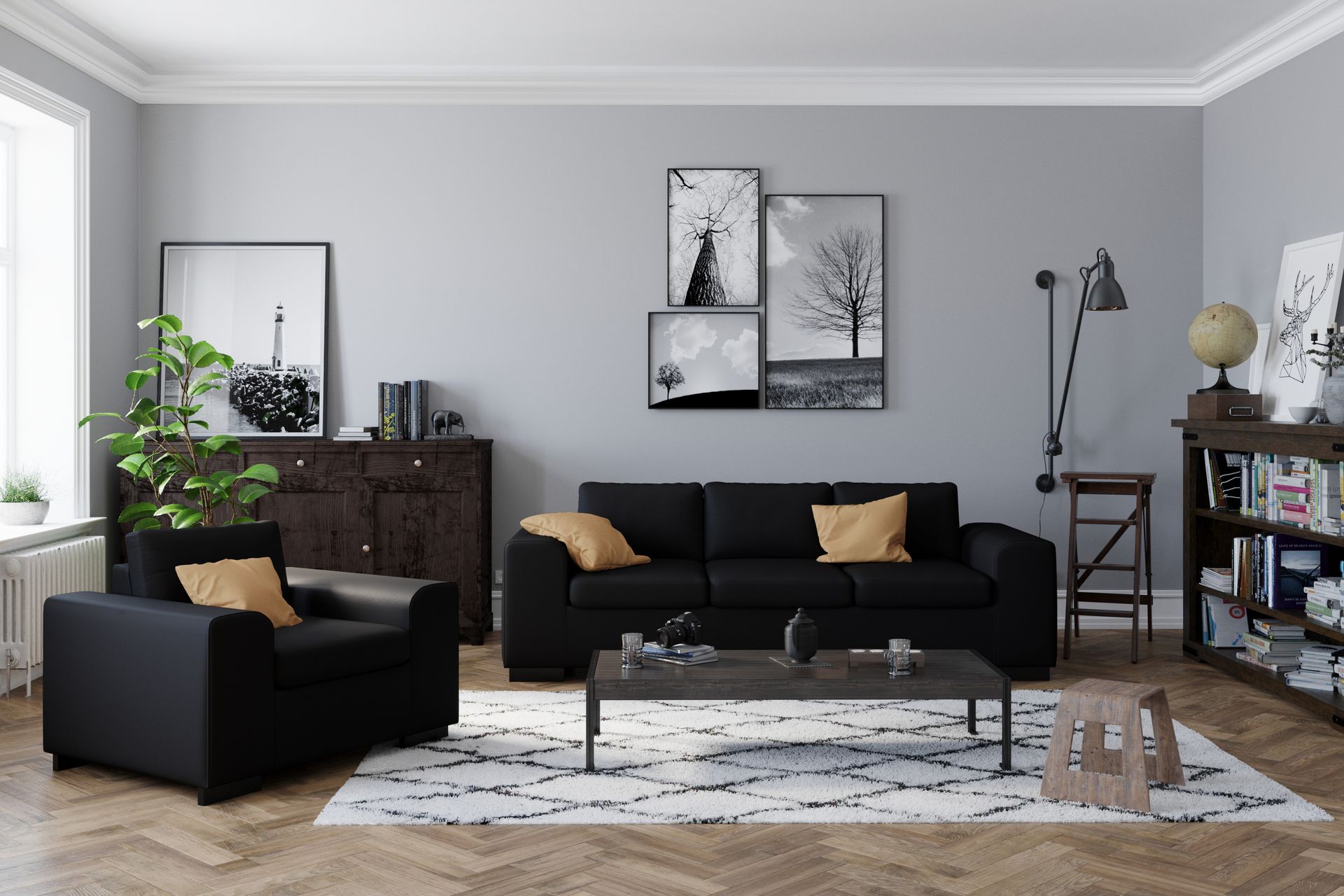 Link 2-seters Sofa i Kunstlær - Svart - Møbler - Sofaer - Skinnsofaer