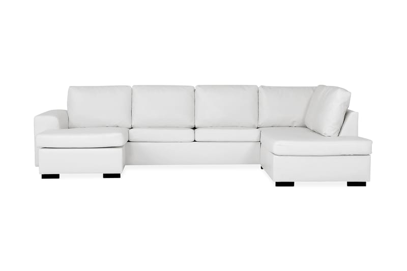 Link 5-seters Høyrevendt U-formet X-Large Sofa med Divan og Sjeselong i Stoff - Hvit - Møbler - Sofaer - Skinnsofaer