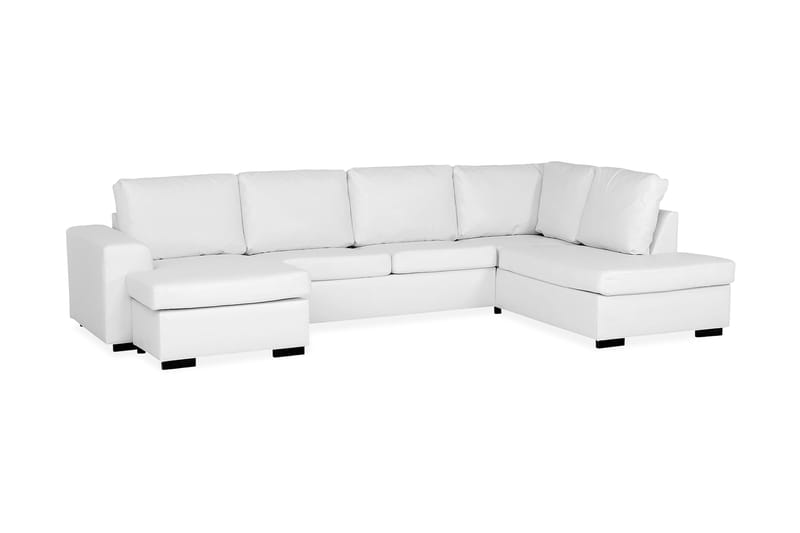 Link 5-seters Høyrevendt U-formet X-Large Sofa med Divan og Sjeselong i Stoff - Hvit - Møbler - Sofaer - Skinnsofaer